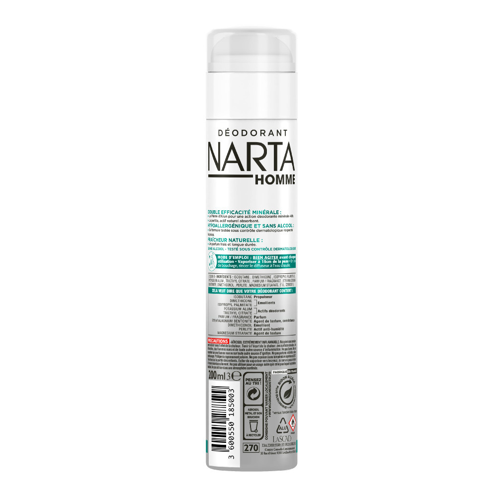 NARTA Narta Homme Déodorant Spray à la Pierre d'Alun 48h