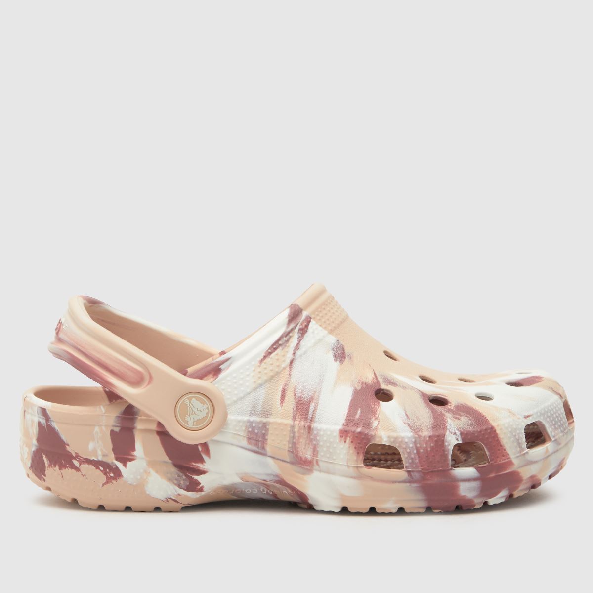 Crocs rosa multi classic marmorerade träsko flickor ungdomssandaler