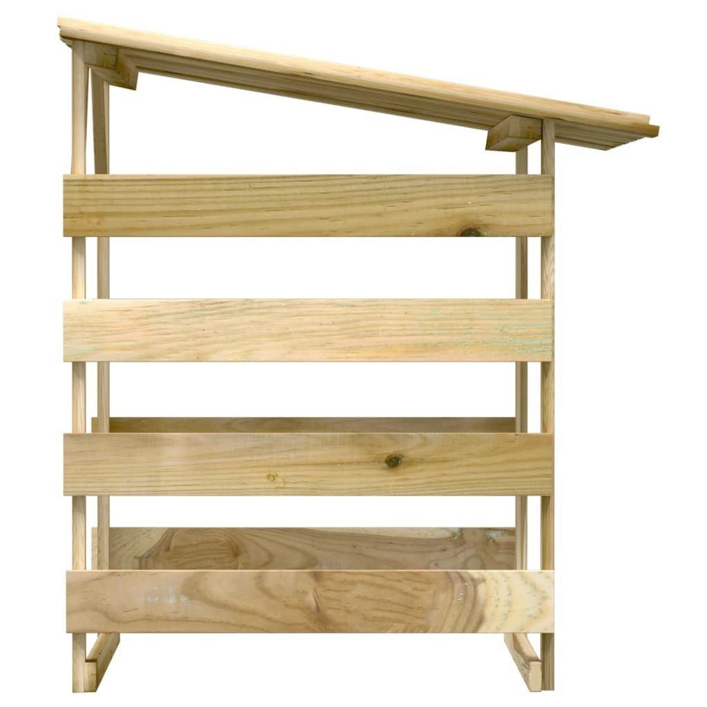 DOTMALL Kaminholzregal Kaminholzunterstand mit Dach aus Kiefernholz, 100x90x200 cm