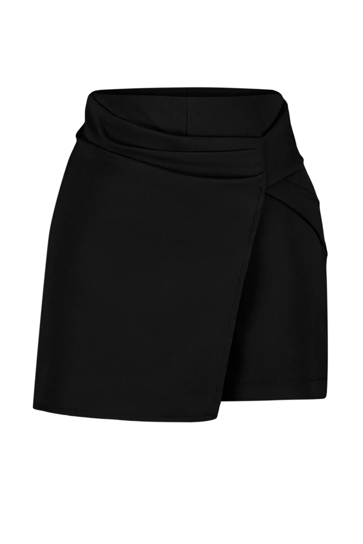 Trendyol Collection  Schwarzer, gewebter Shorts-Rock mit Knotendetails TWOSS24SR00005