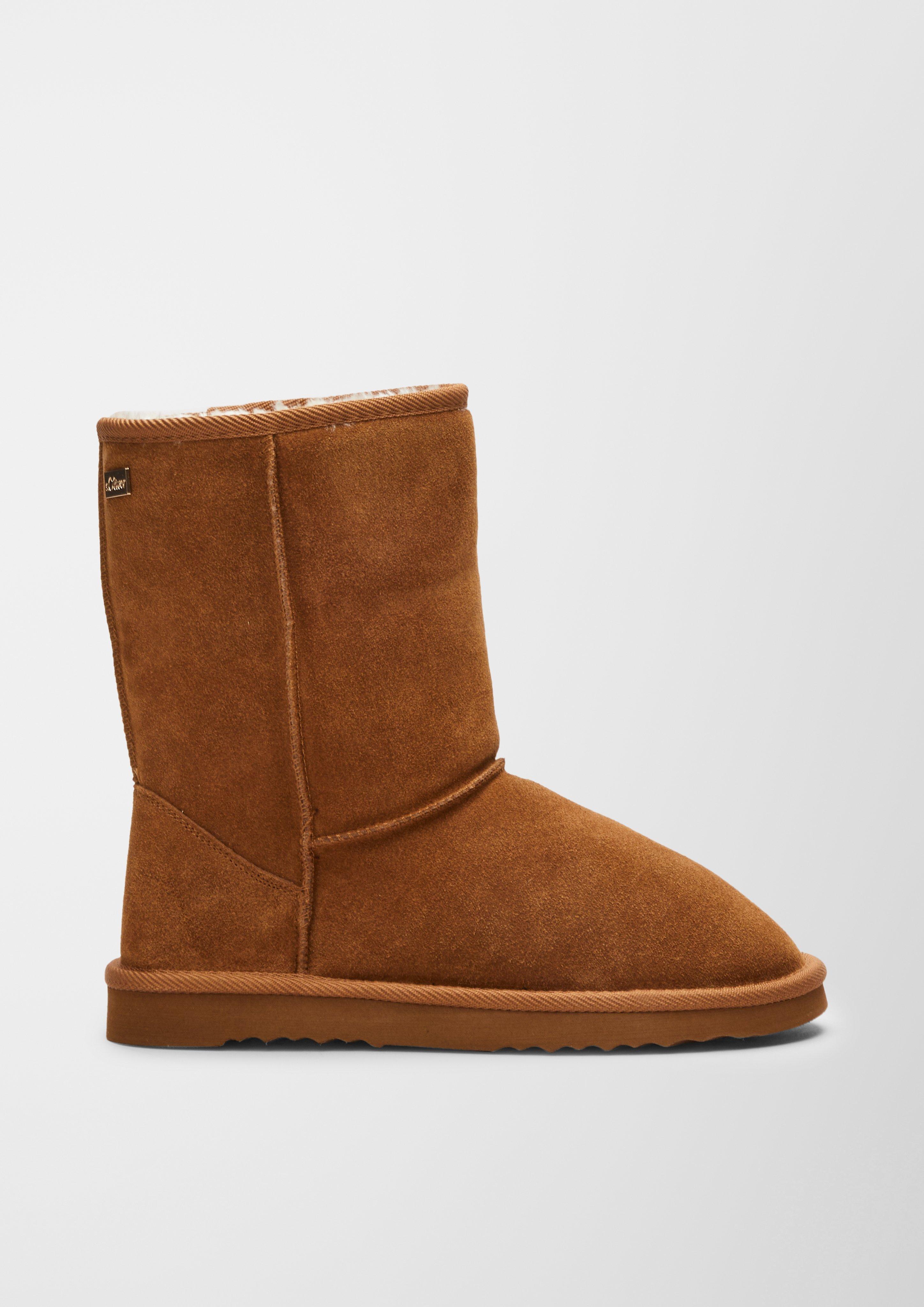Gefütterte Velourslederstiefel  6006579-311