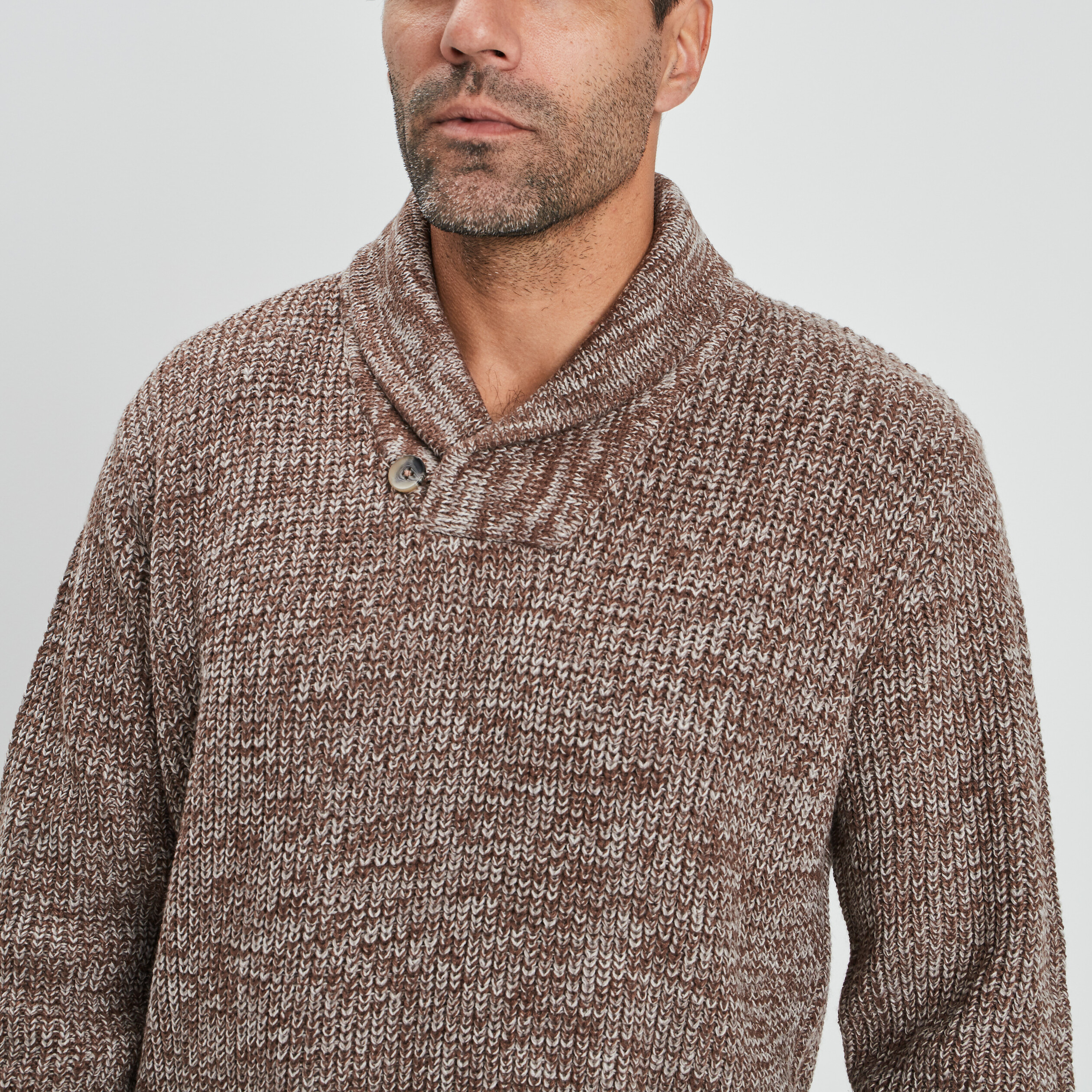 Pull manches longues taupe homme | La Halle