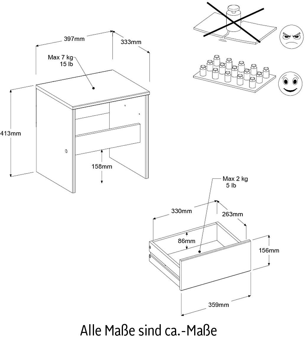 Parisot Jugendzimmer-Set Pirouette, (Set, 4-St)