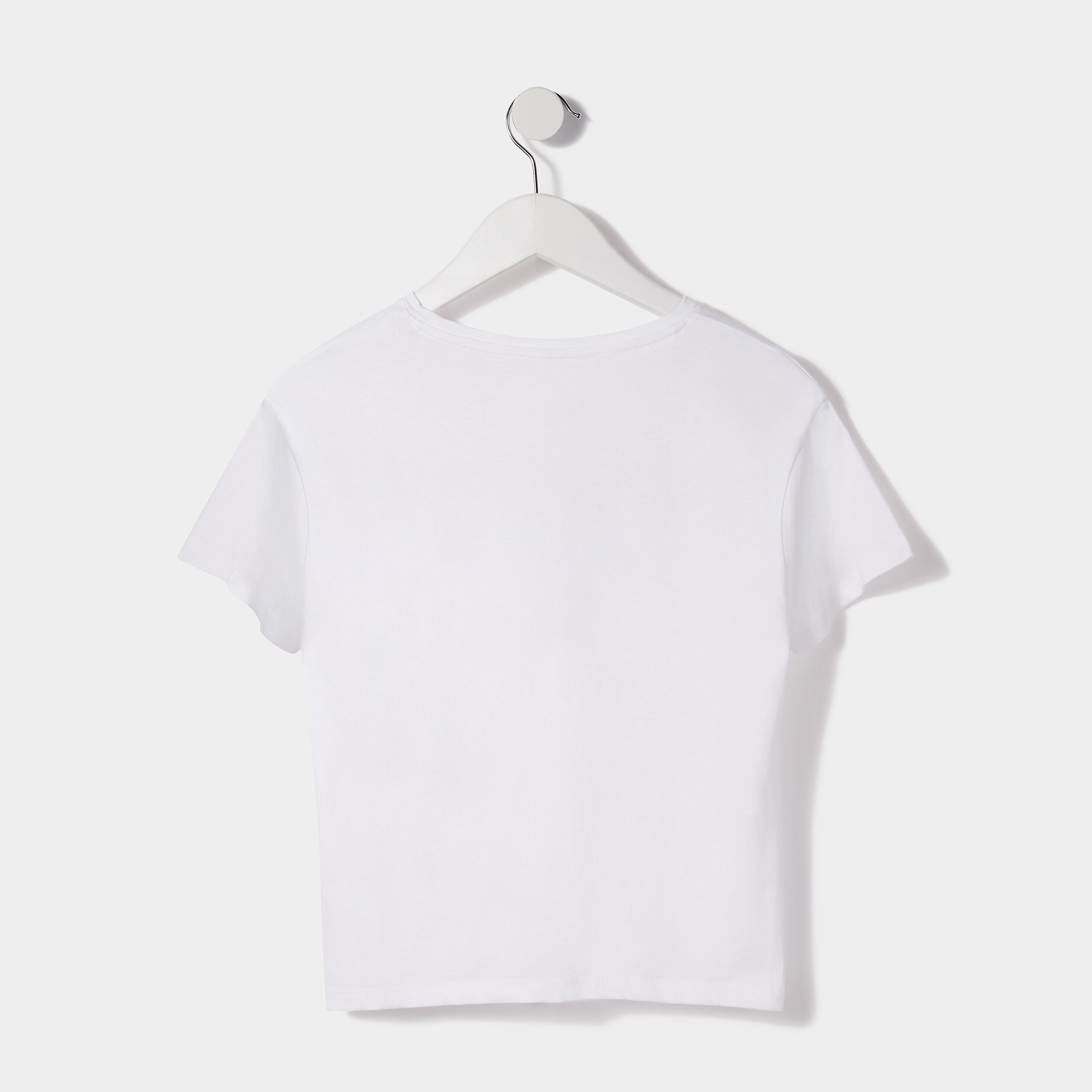 T-shirt manches courtes avec noeud ecru fille | La Halle