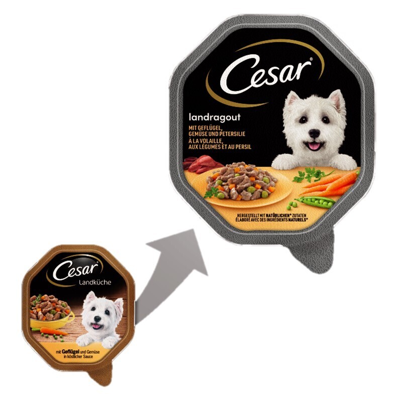 Cesar Hundenassfutter Cesar Landragout 14x150g Geflügel & Gemüse