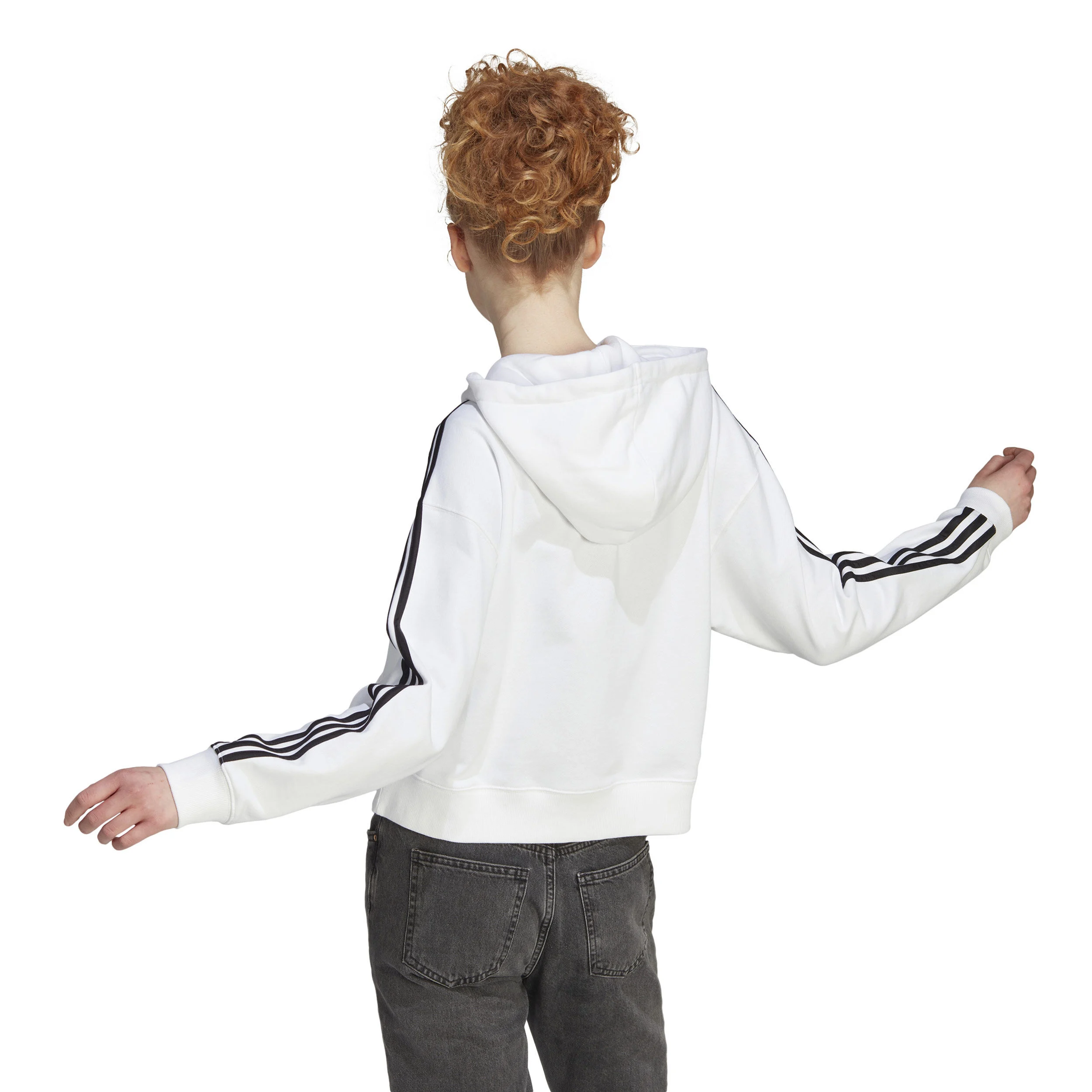 3 Stripes French Terry Sweatjacke Damen - Weiß, Schwarz