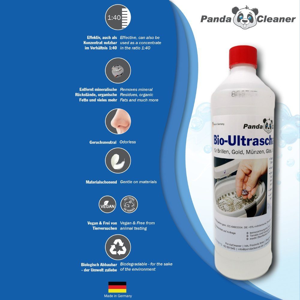 PandaCleaner Bio-Ultraschallreiniger Konzentrat für Ultraschallbad Reinigungskonzentrat (1-St. 500ml)
