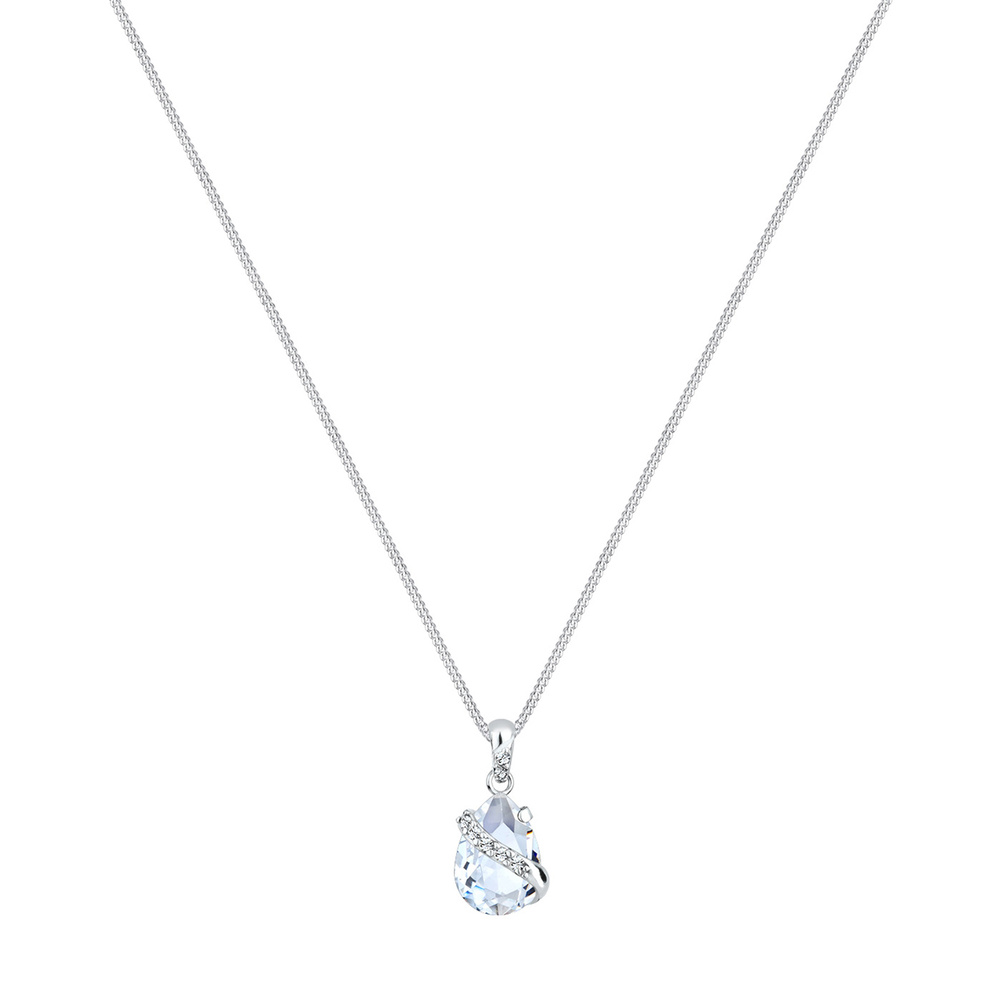 Elli Elli Collier Tropfen Ranke Kristalle 925 Silber collier