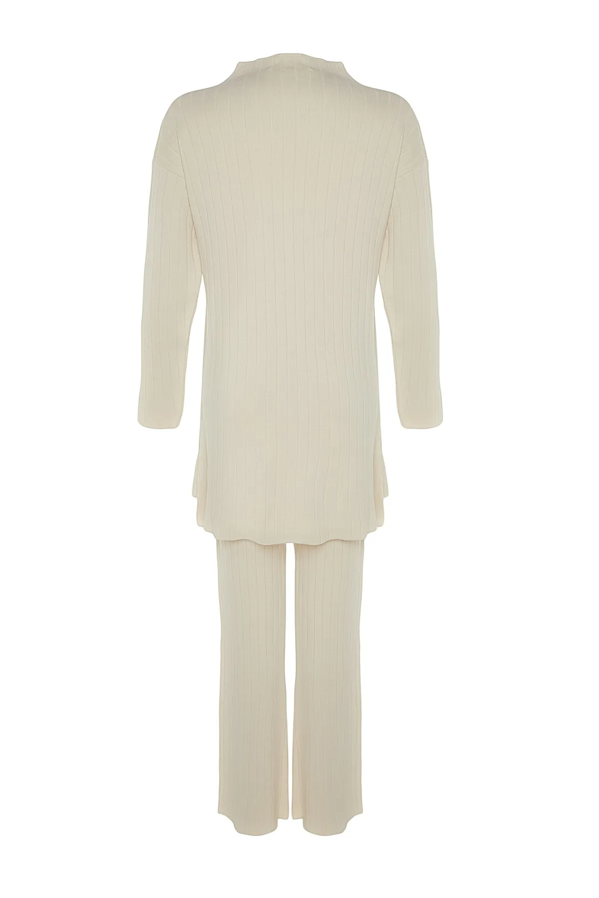 Trendyol Modest  Stone Half Rollkragen Ripppullover-Hosen Strickset TCTAW22US0101