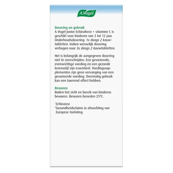 A.Vogel Echinaforce Junior C-vitamiini pureskeltavat tabletit 80 kpl