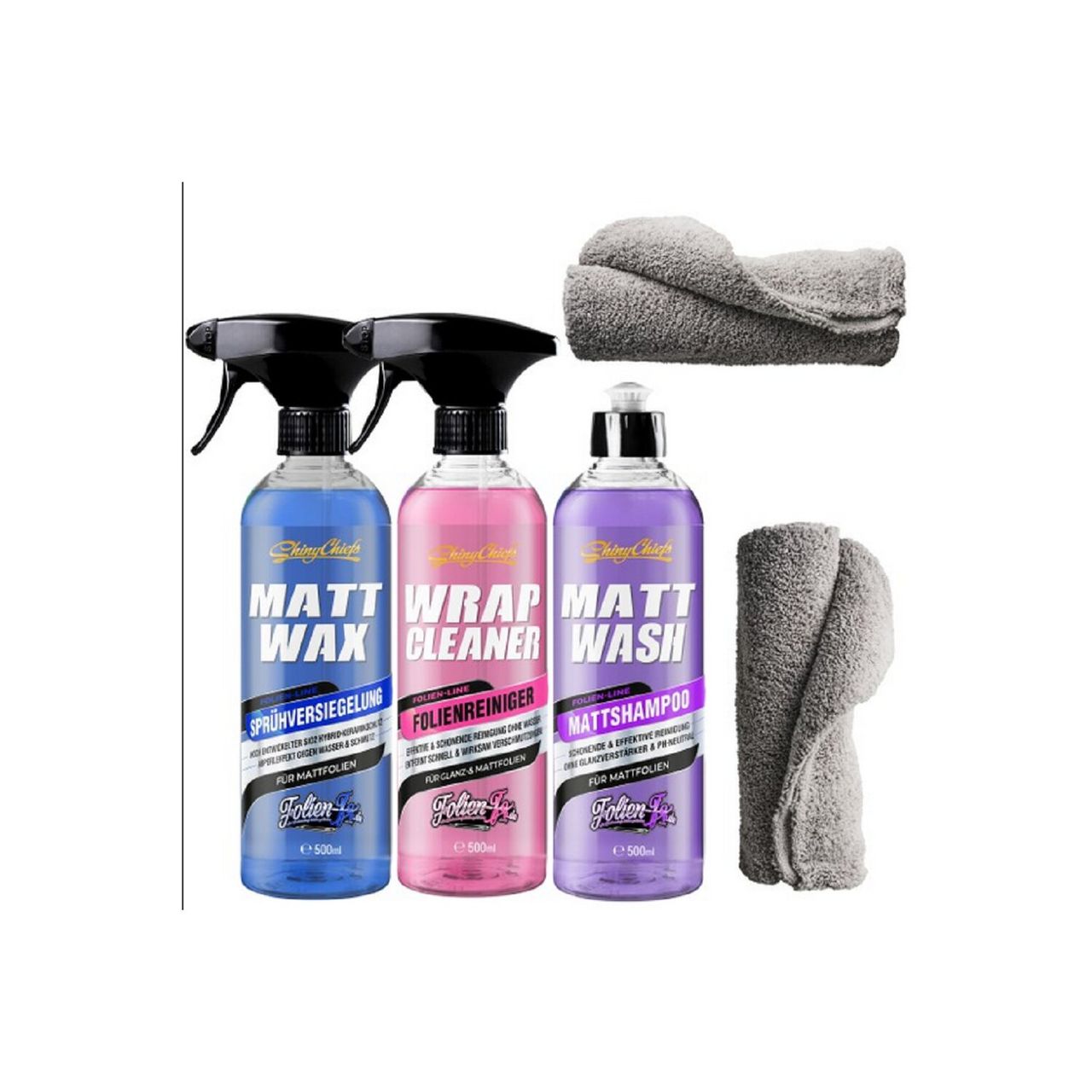 ShinyChiefs MATT WASH - MATTSHAMPOO   MATT WAX   WRAP CLEANER SET (3x500ml)