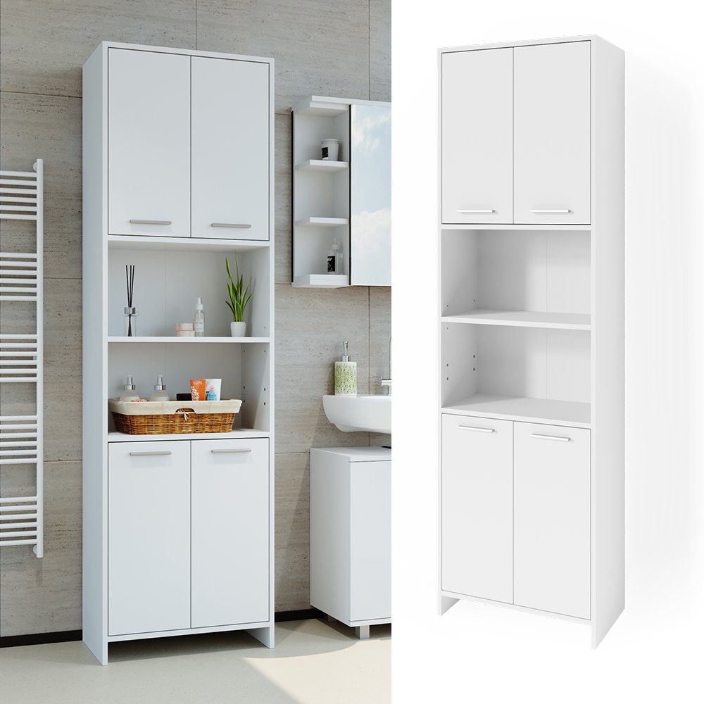 Vicco Hochschrank Badschrank Badezimmerschrank MARIS Weiß