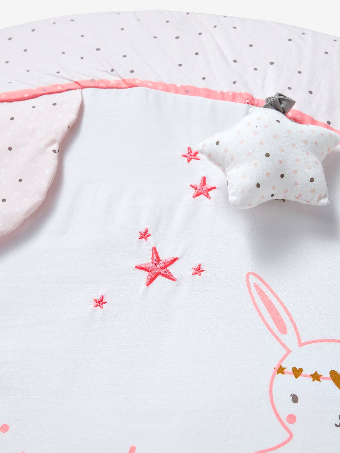 Vertbaudet Baby Activity-Decke FEENZAUBER - wollweiß/rosa