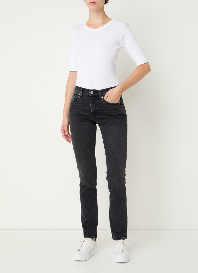 Rochie vintage Roxanne Luxe de la 7 For All Mankind, cu talie înaltă și mulată, din amestec de lyocell.