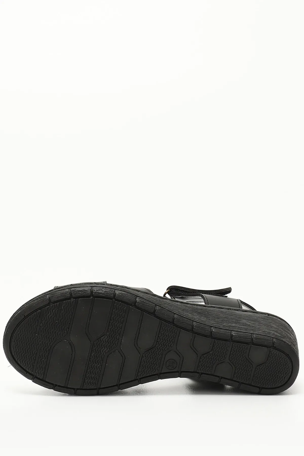 GÖNDERİ(R)  Schwarze Damensandalen mit Keilsohle 45111