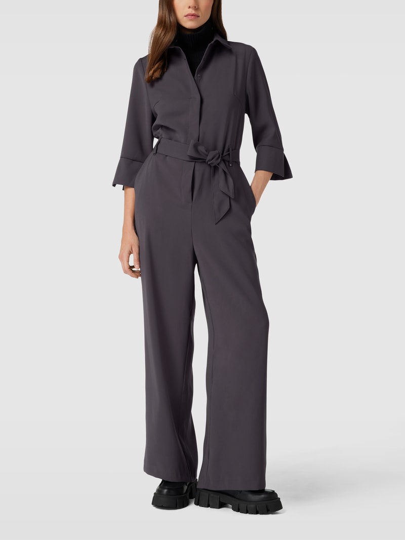 Jumpsuit mit Taillengürtel Modell 'Everli Leia' in dunkelgrau