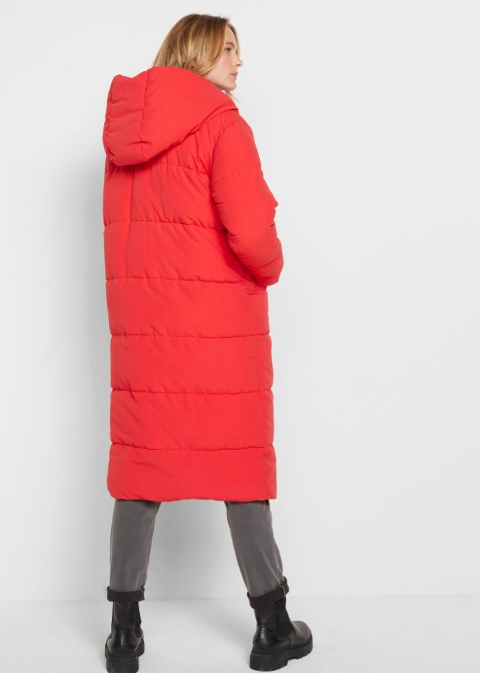 Wattierter Oversize-Mantel mit Kapuze, aus recyceltem Polyester