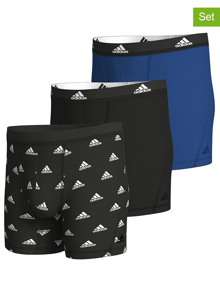 adidas 3er-Set: Boxershorts in Schwarz/ Blau günstig kaufen