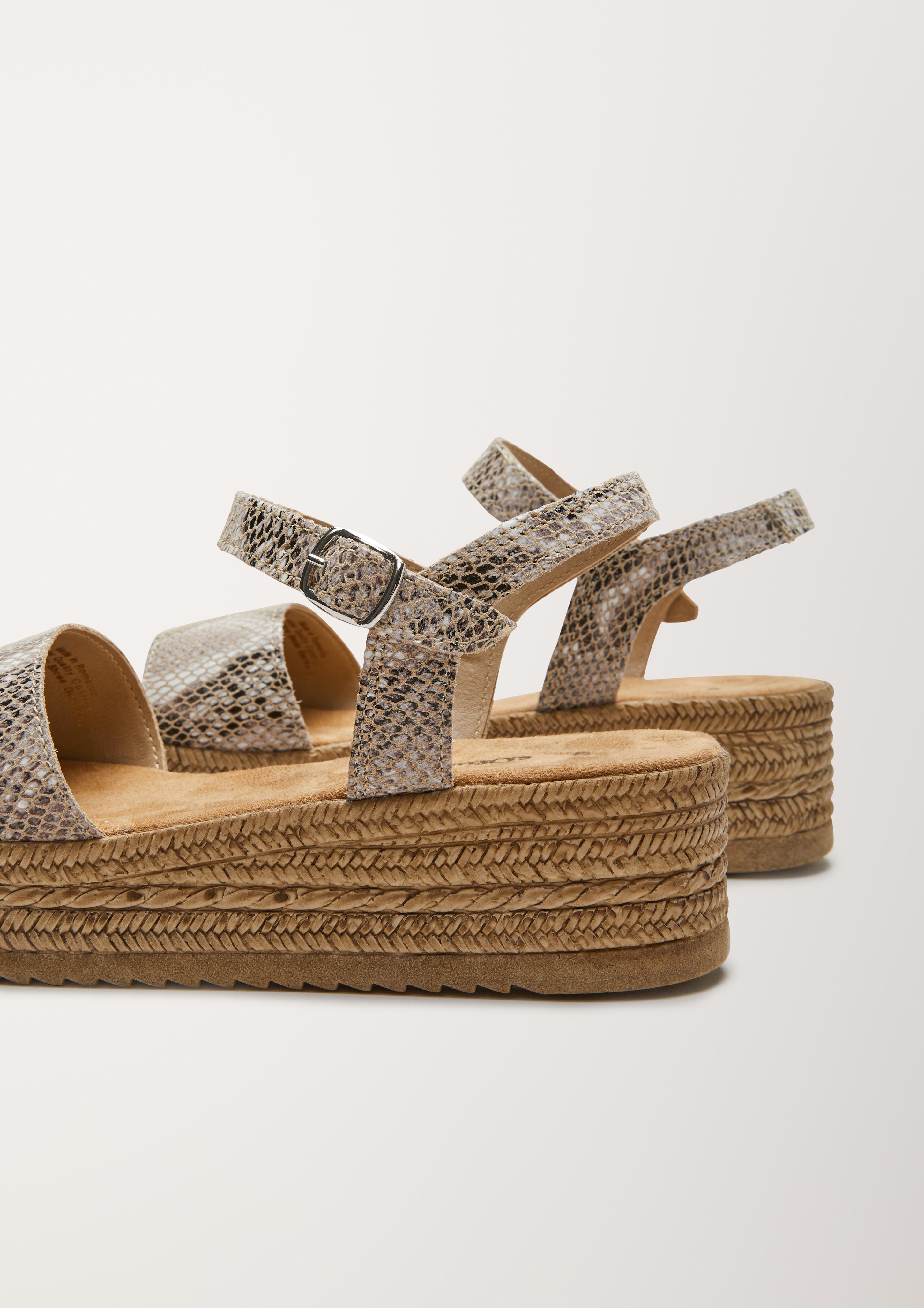 Ledersandalen mit Keilabsatz  6005166-950