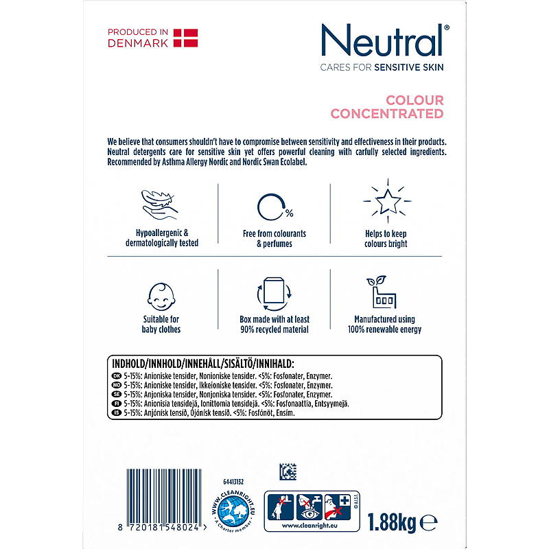 Neutral Vaskepulver 1,88 kg Neutral Color