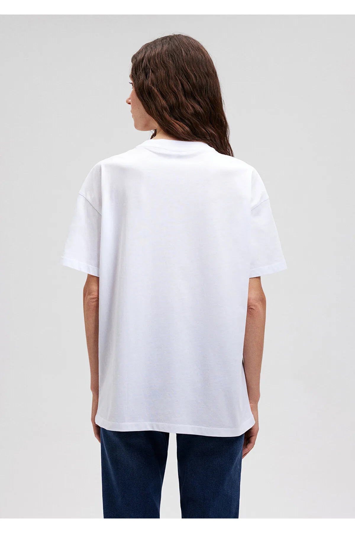 Mavi  Miav bedrucktes weißes T-Shirt mit lockerer Passform / Loose Relaxed Fit1612457-620