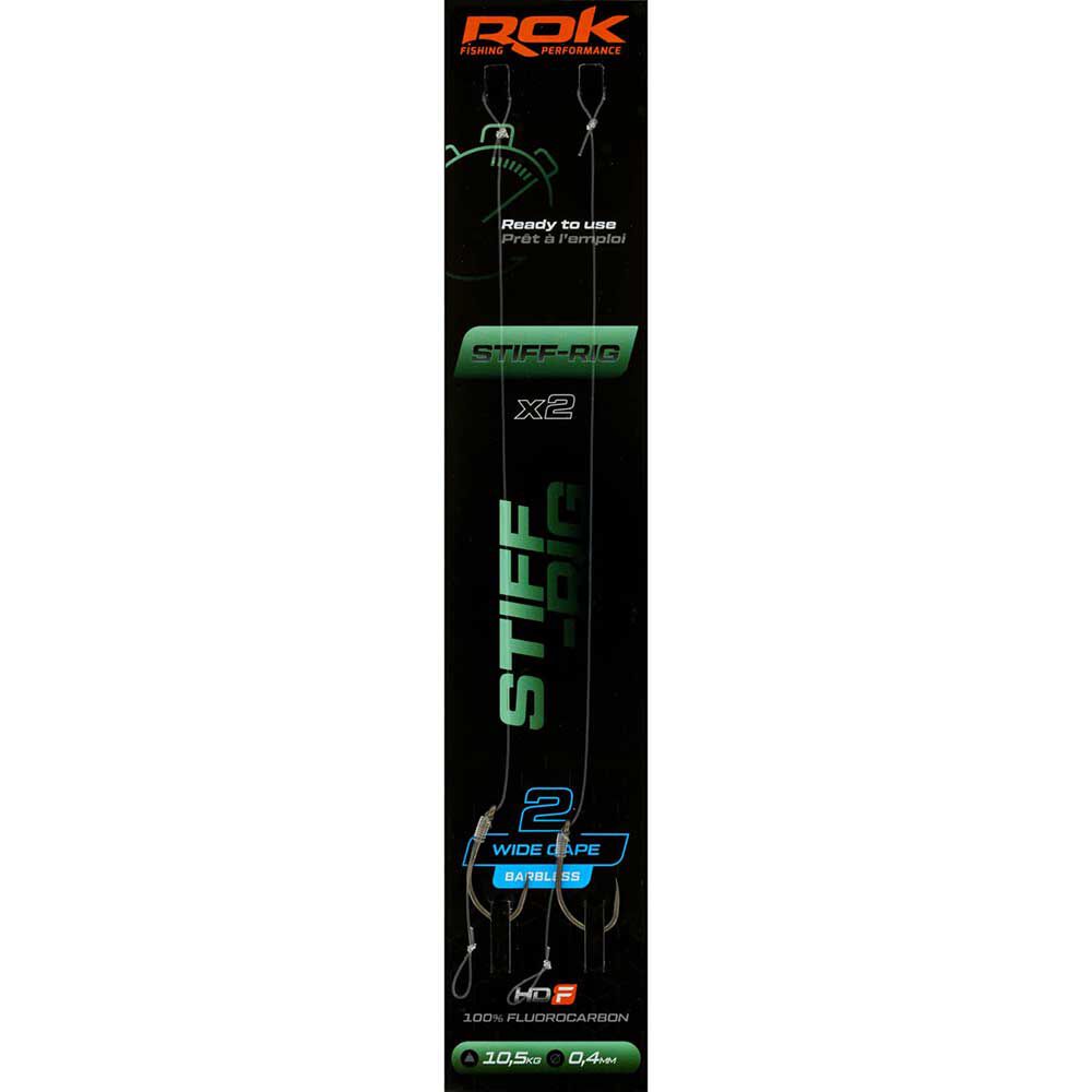 Rok Stiff Rig Wide Gape Farbless Leader (x2)