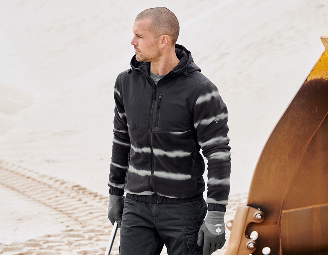 Hybrid Kapuzenfleecejacke tie-dye e.s.motion ten