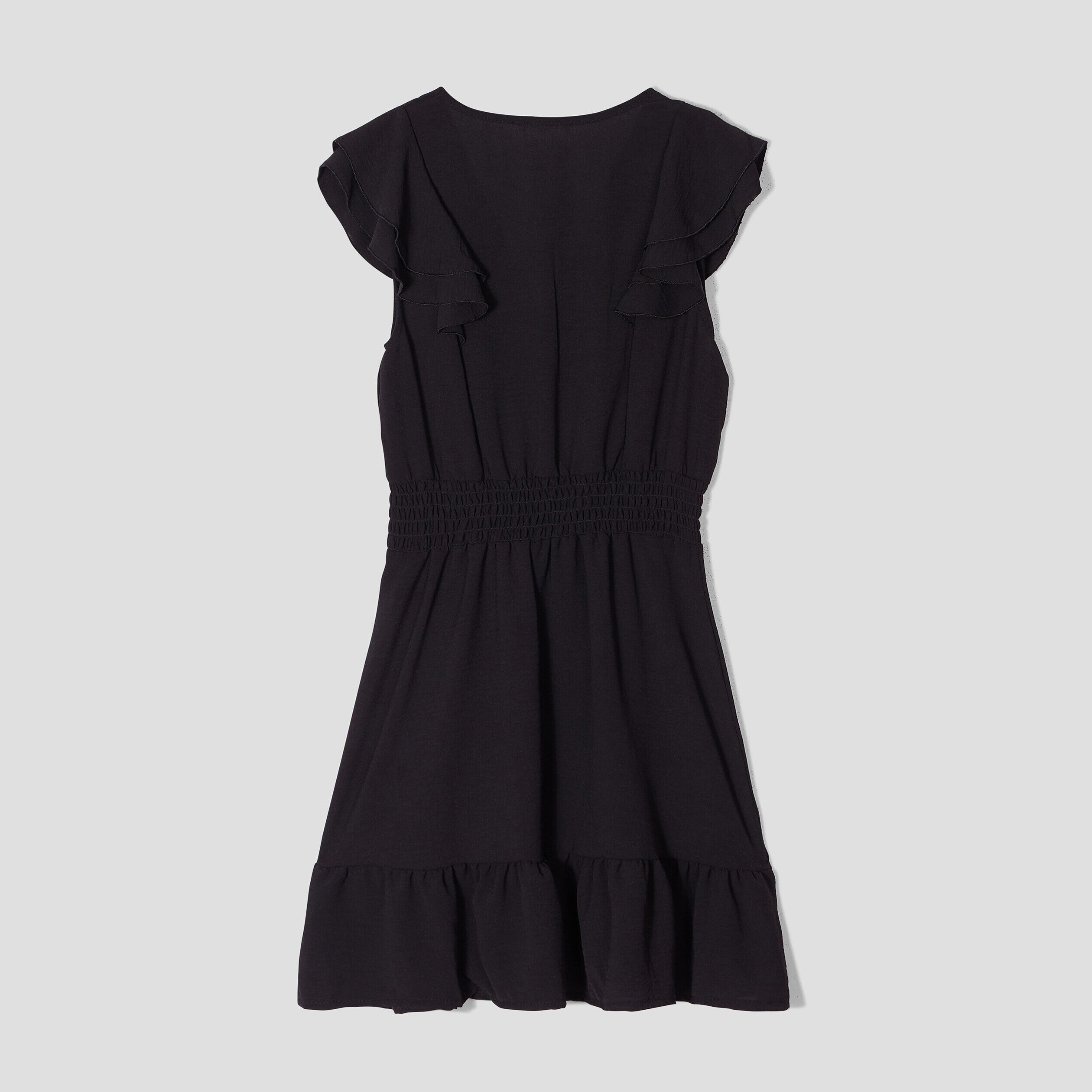 Robe évasée avec volants noir femme | Cache Cache