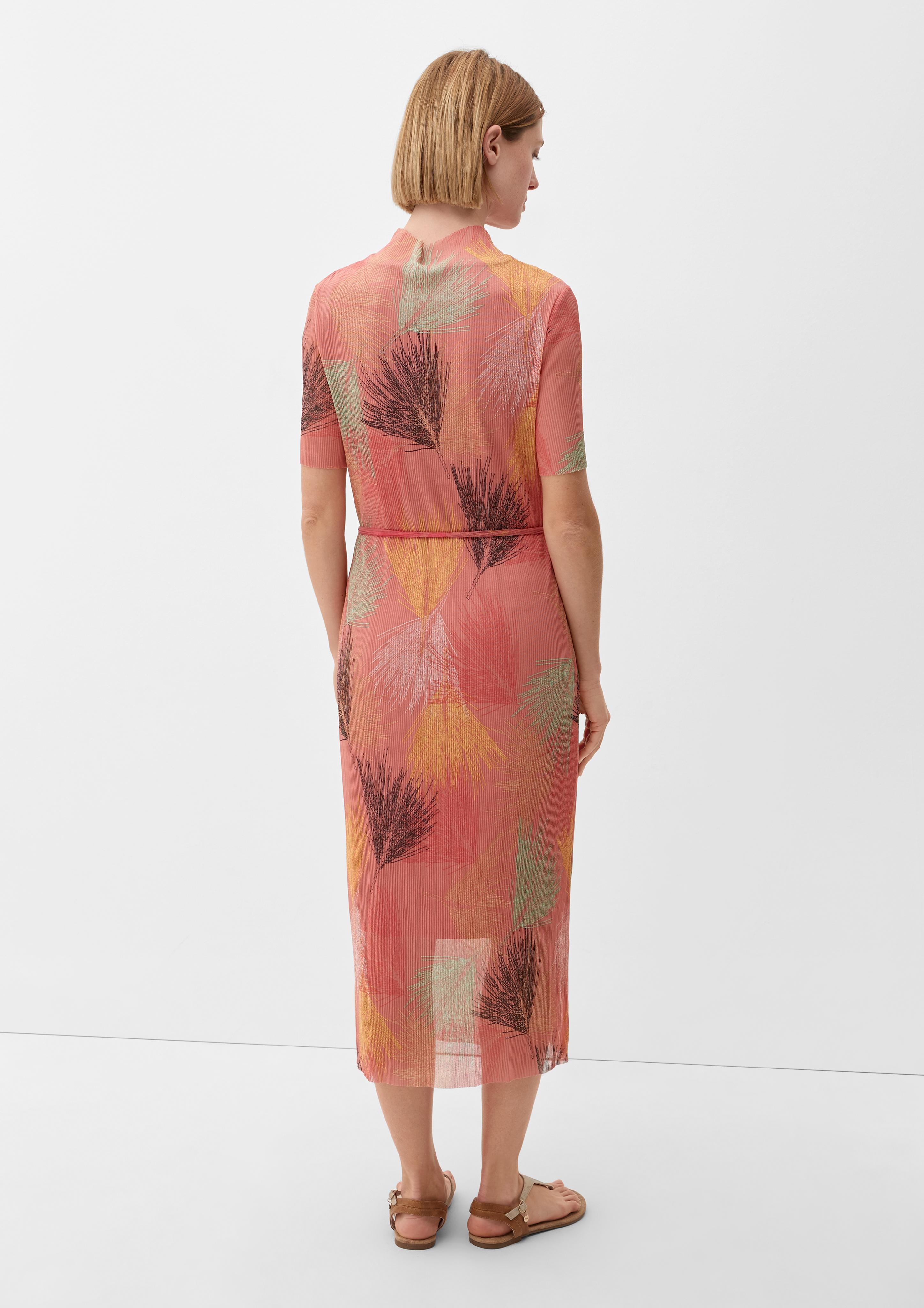 Mesh-Kleid mit Plisseefalten  2129973-20A0