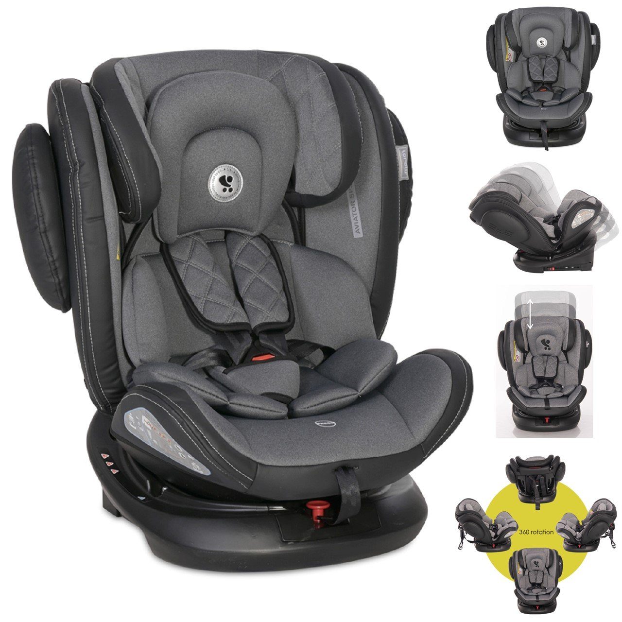 Lorelli Autokindersitz Kindersitz Aviator SPS Isofix Gruppe 0+/1/2/3, bis: 36 kg, (0 - 36 kg) 0 - 12 Jahre