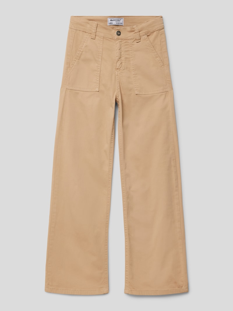 Stoffhose mit Eingrifftaschen in beige
