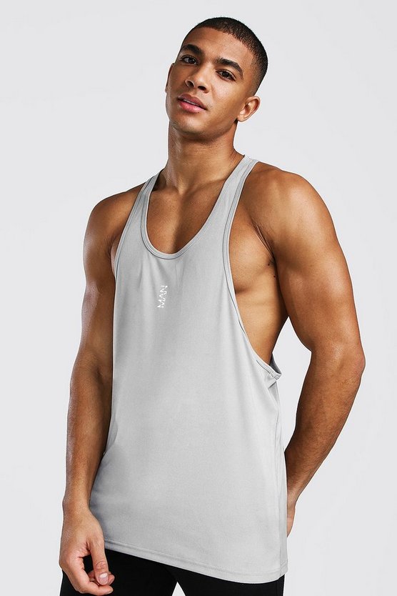 Man Active Gym Poly Gym Racer Tanktop