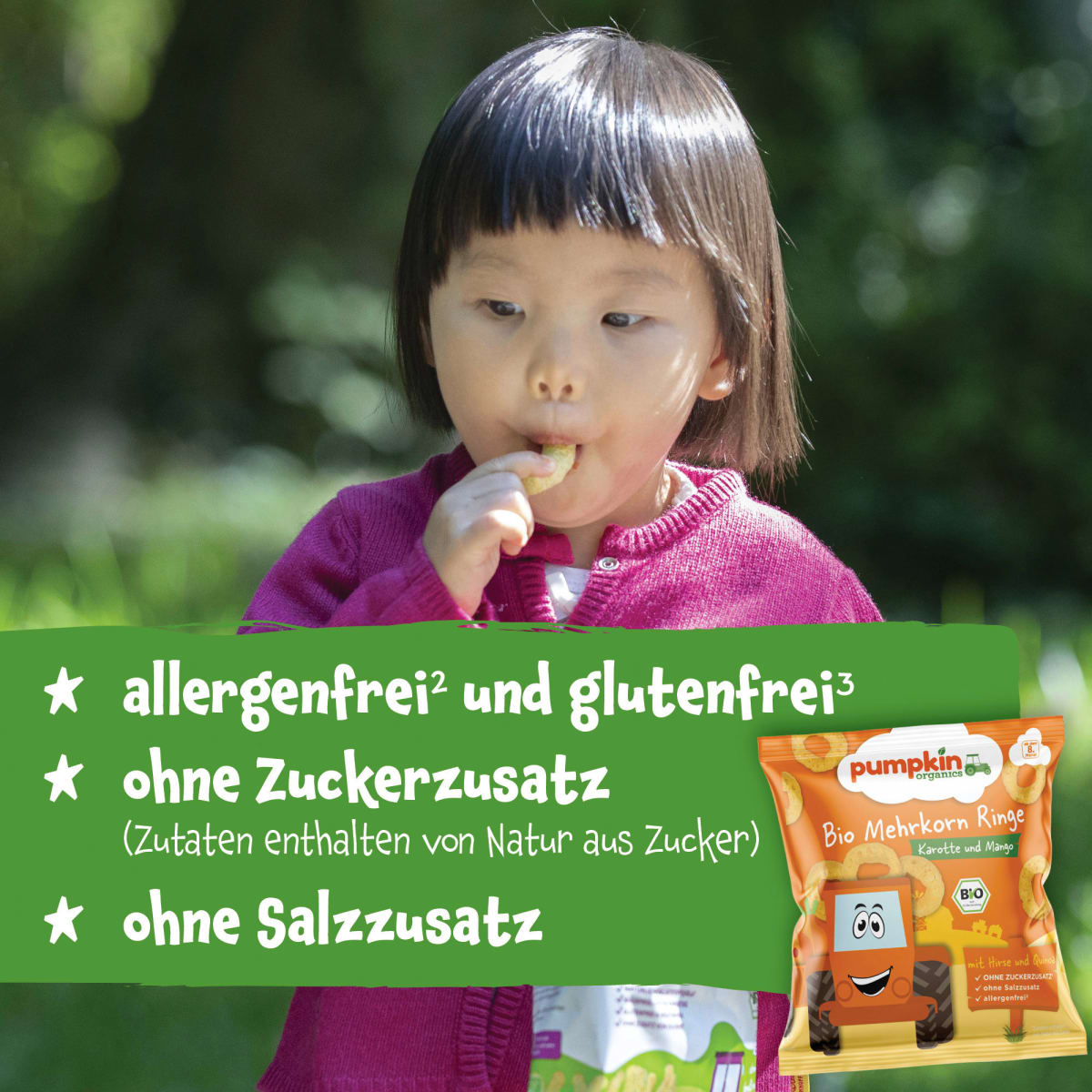 Kindersnack Mehrkorn Ringe mit Karotte & Mango, ab 8. Monaten, 20 g