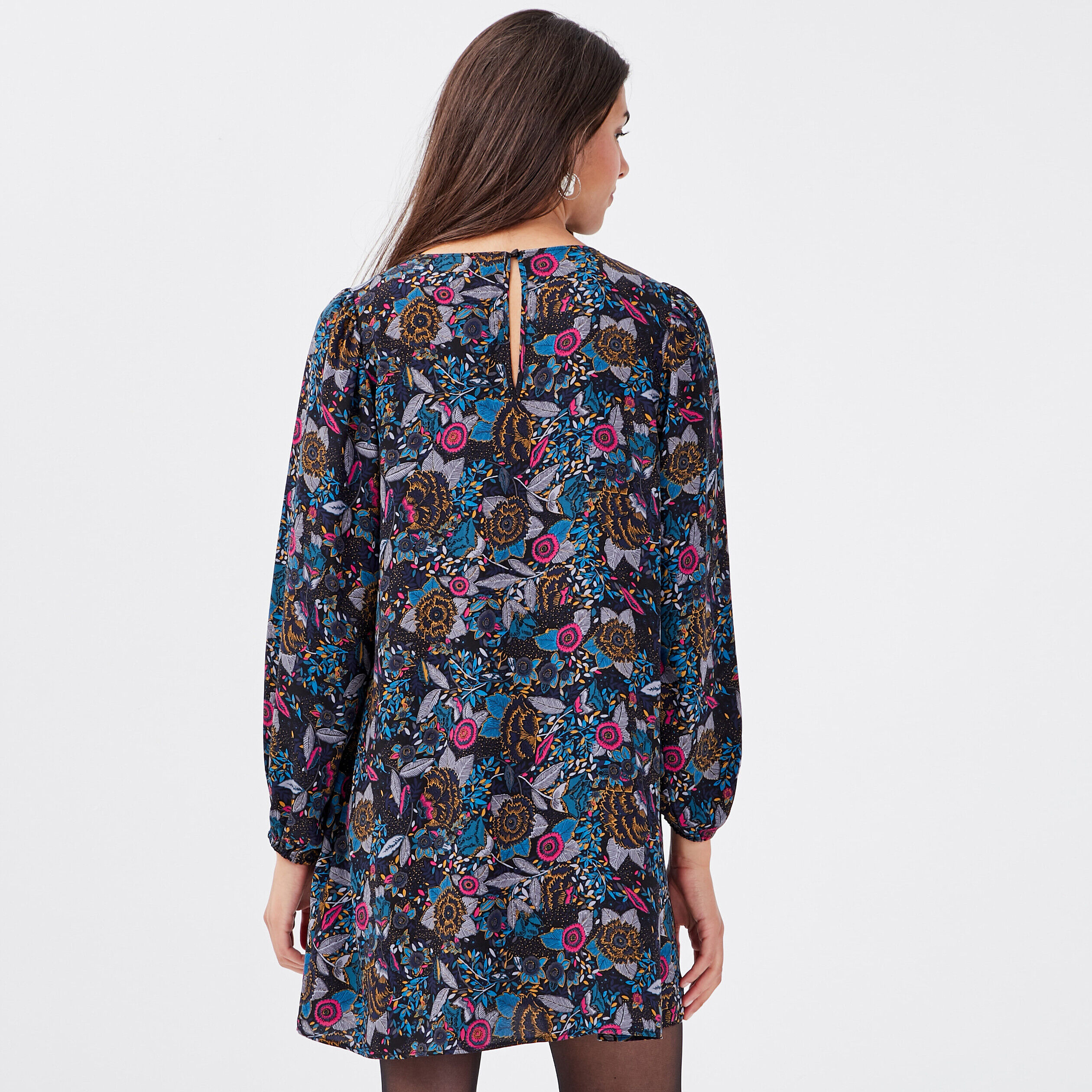 Robe droite manches longues noir femme | Cache Cache