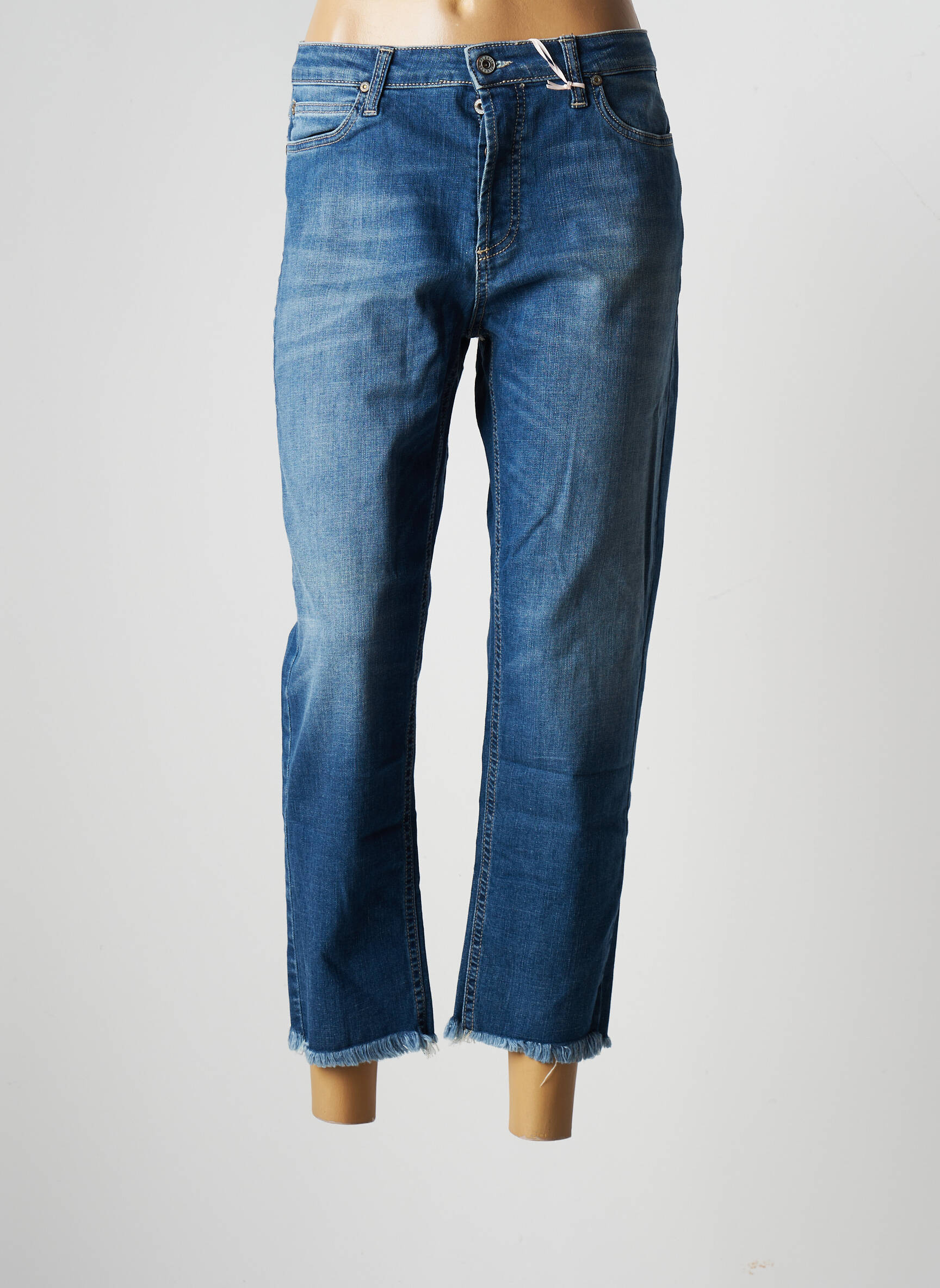 Please Jeans Coupe Droite Femme couleur bleu
