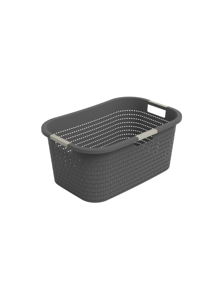 Rotho Wäschebox 40L COUNTRY - ergonomische Wäschebox aus Kunststoff  in Anthrazit günstig kaufen onesize