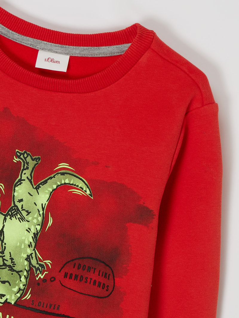 Sweatshirt aus Baumwollmischung in hellrot