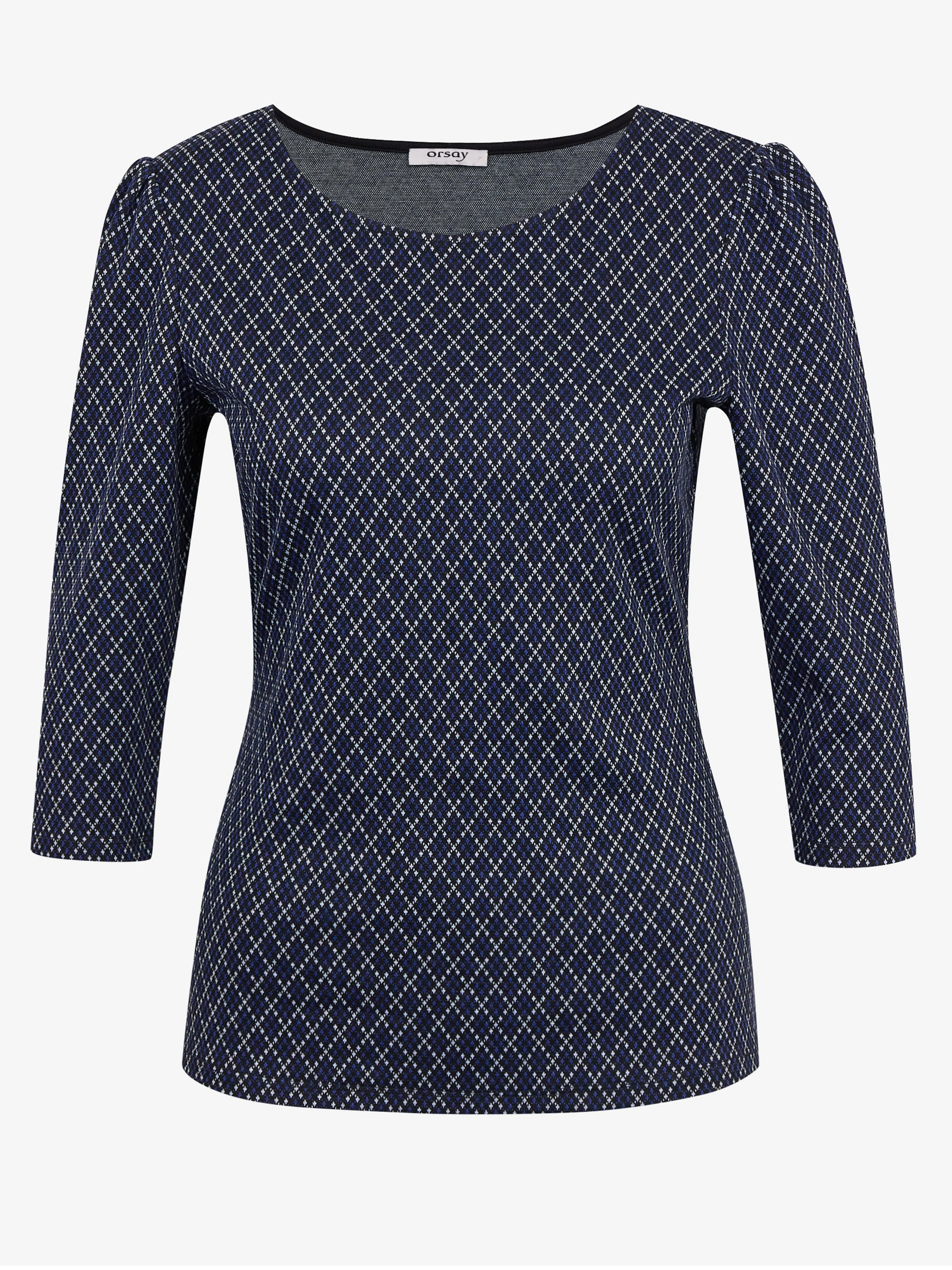 Dunkelblaues gemustertes Damen-T-Shirt ORSAY