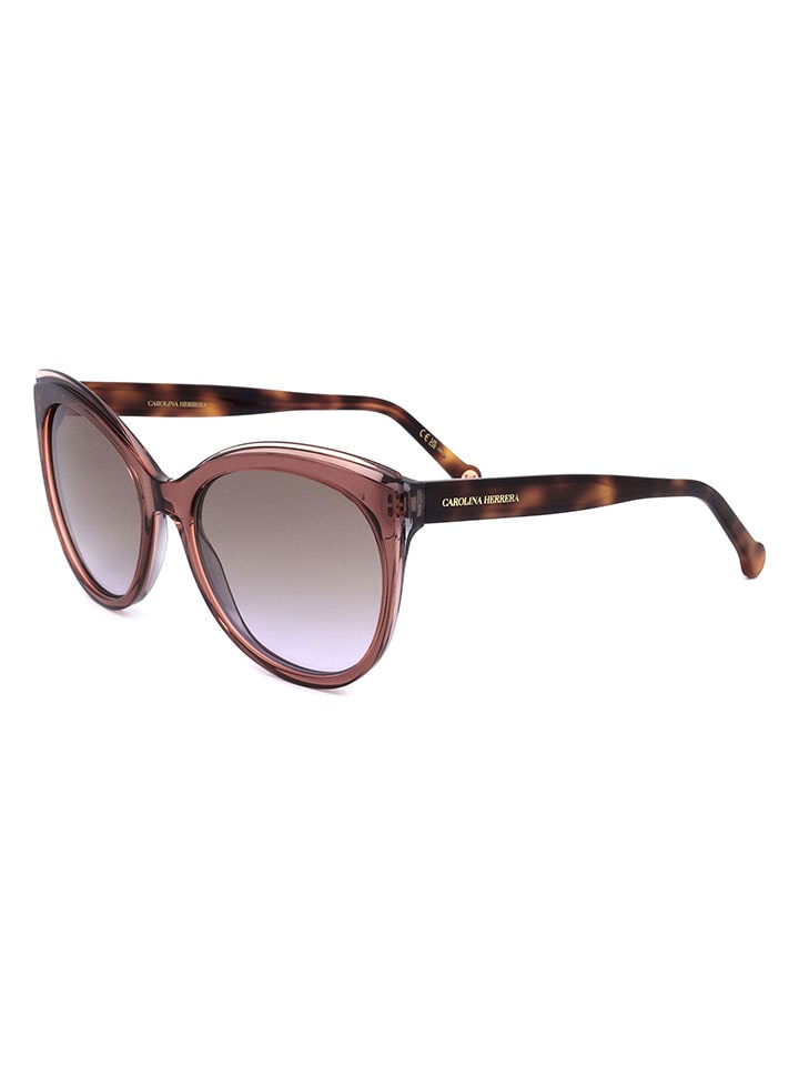 Carolina Herrera Damen-Sonnenbrille in Hellbraun günstig kaufen 57