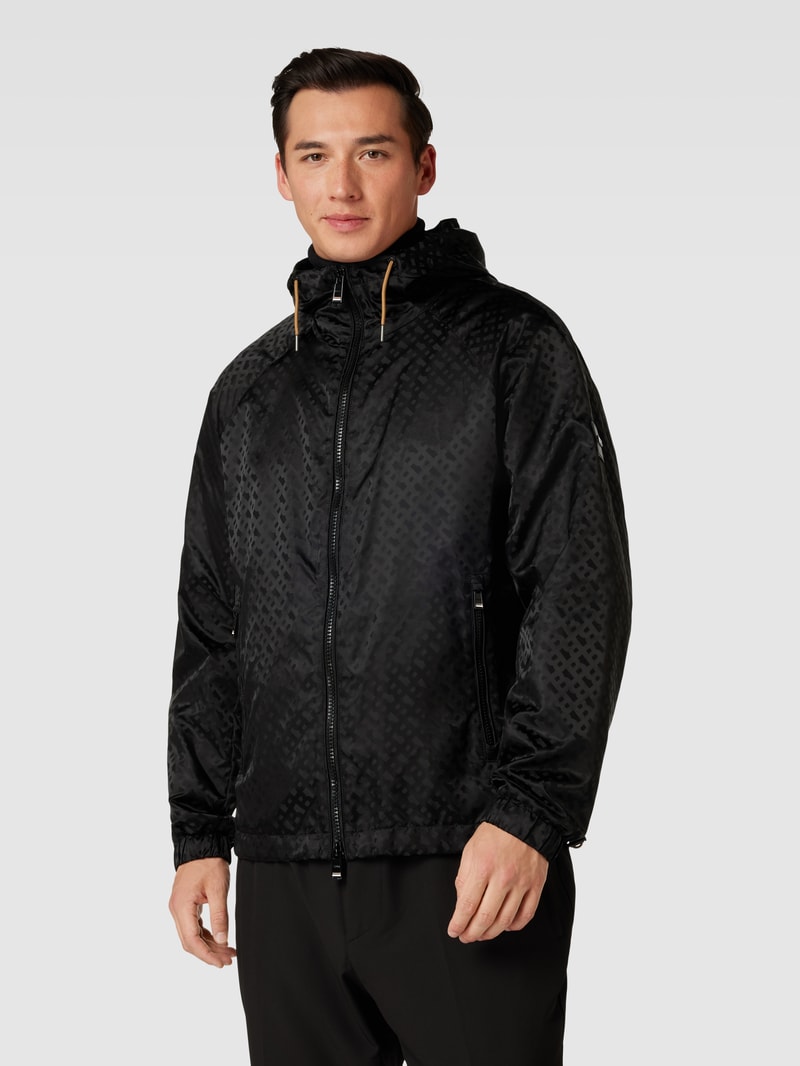 Jacke mit Allover-Muster Modell 'Condeko' in schwarz