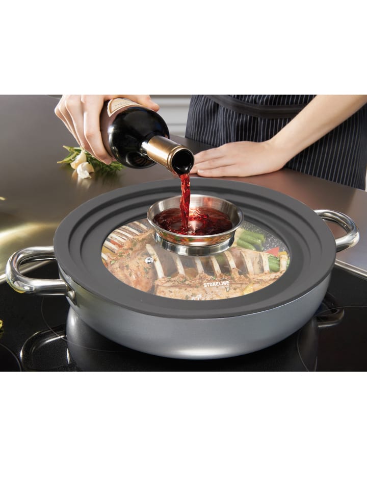 Stoneline Universal Glasdeckel mit Aroma-Funktion in Grau | 24,26,28cm günstig kaufen onesize
