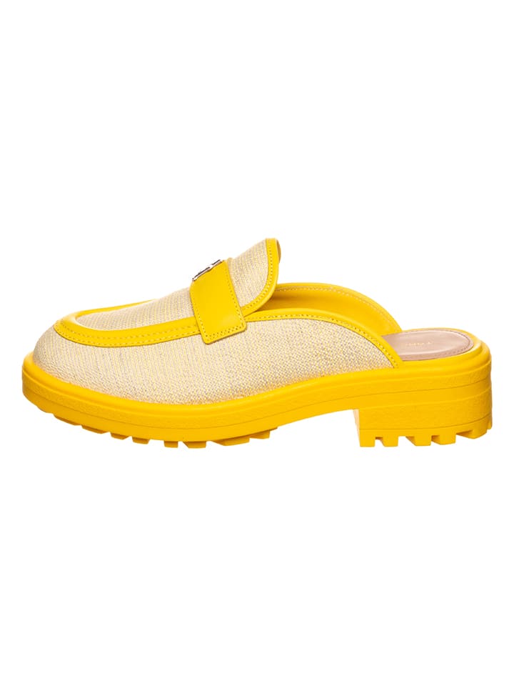 Tommy Hilfiger Shoes Leder-Clogs in Beige/ Gelb günstig kaufen 38