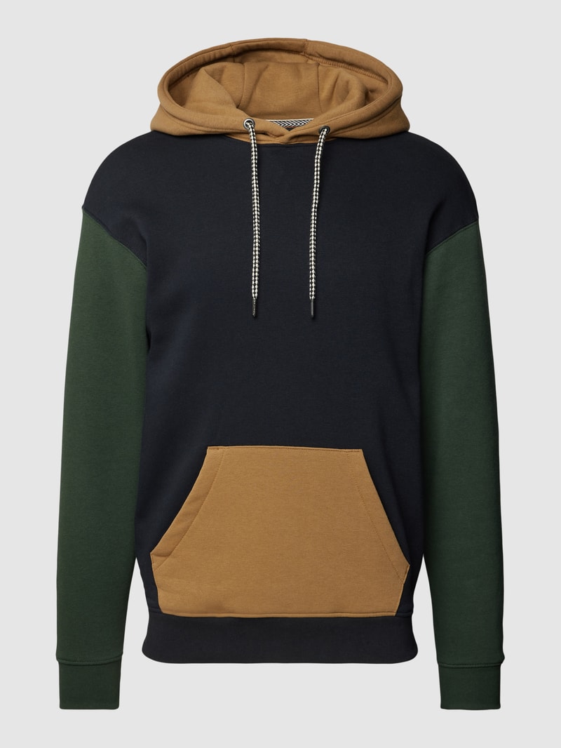 Hoodie im Colour-Blocking-Design in schwarz