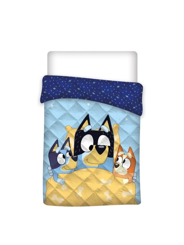 COFI 1453 Bluey Kinderdecke Tagesdecke 200x140 cm – Weiche Decke in Blau günstig kaufen 200 cm