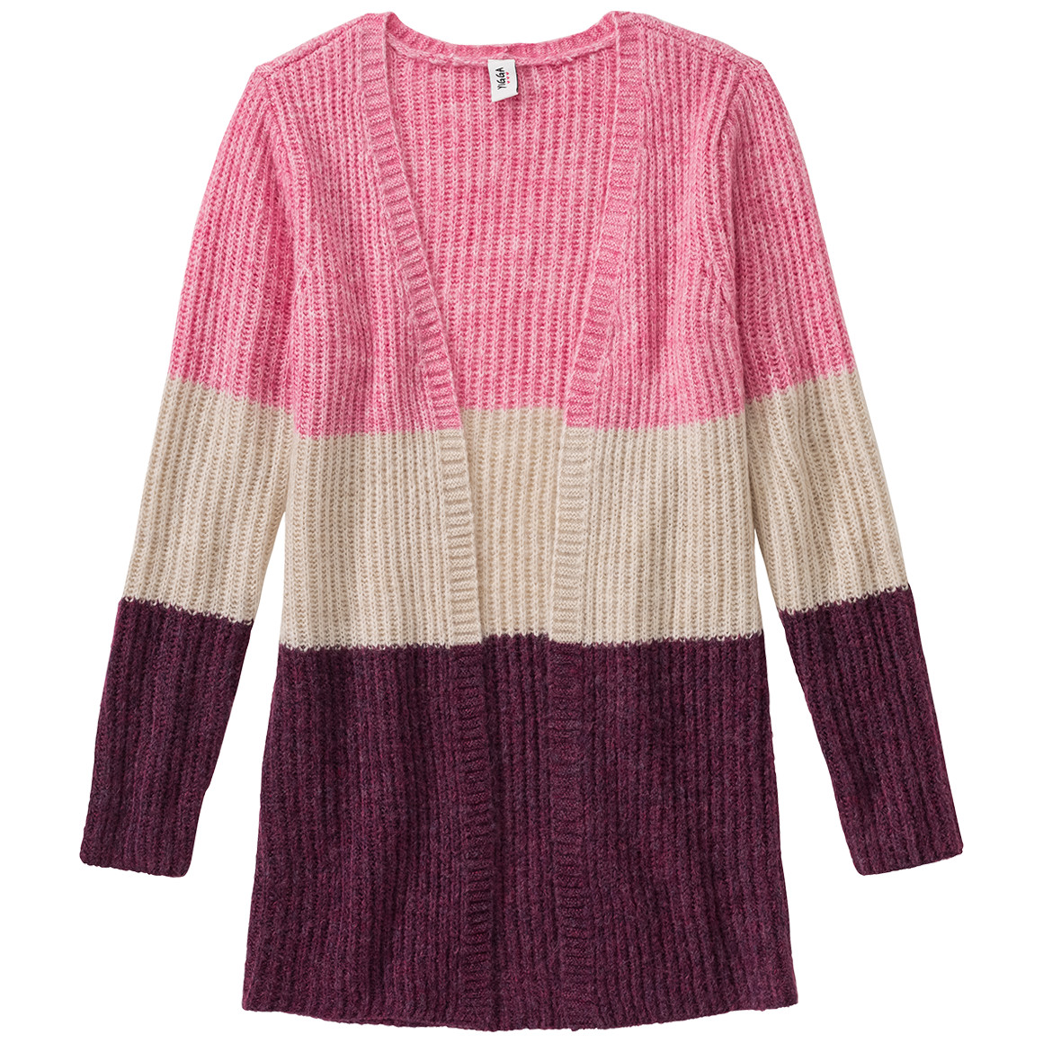 Mädchen Strickjacke mit Blockstreifen
