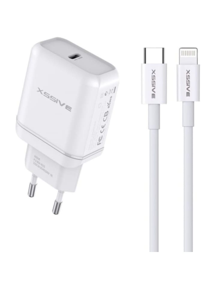COFI 1453 Schnelladegerät 20W Ladegerät und USB Kabel Type-C zu iOS Geräte 3A in Weiß günstig kaufen onesize