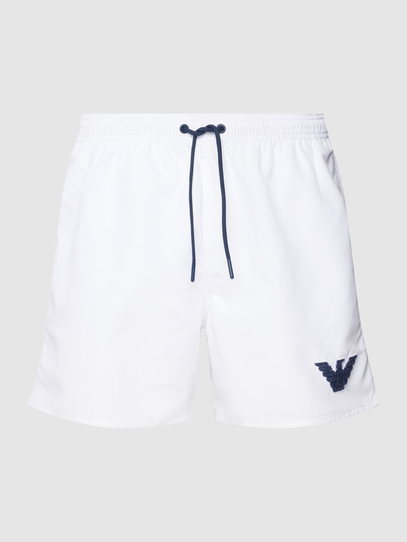 Badehose mit Label-Patch Modell 'SPONGE EAGLE' in weiß