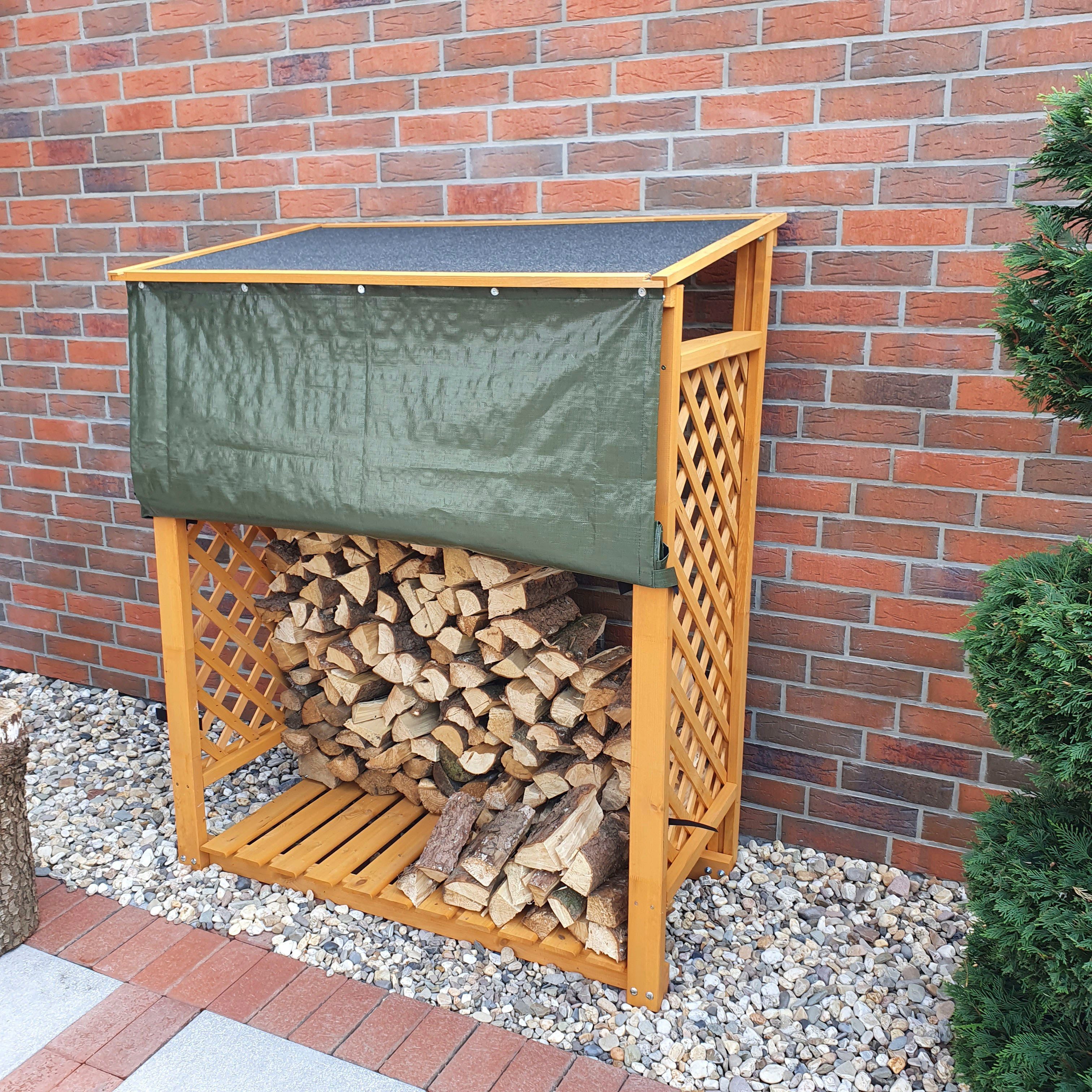 promadino Kaminholzregal Speyer, BxTxH:119,5x68x148 cm, mit Wetterschutz