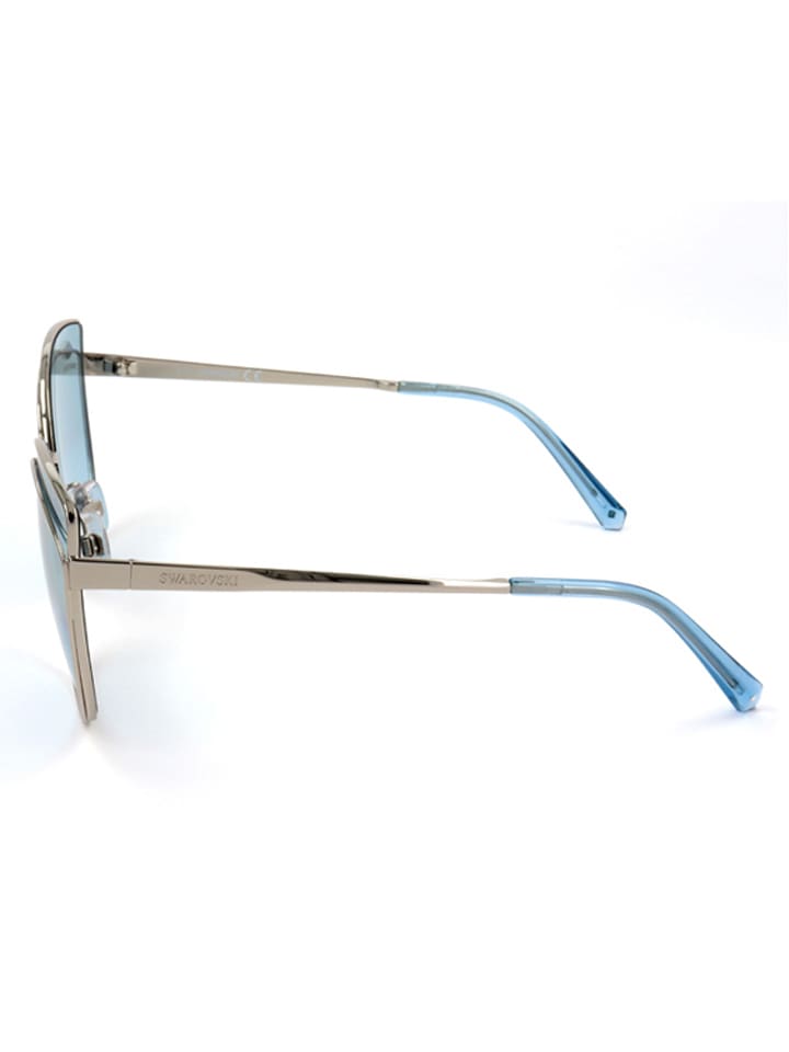 Swarovski Damen-Sonnenbrille in Silber/ Hellblau günstig kaufen 60