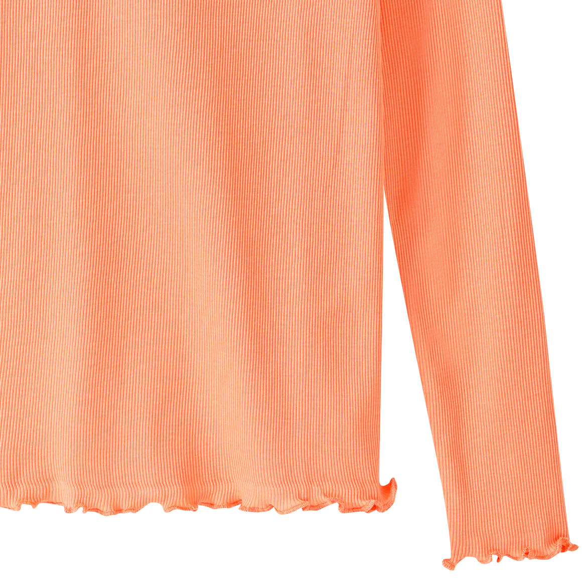 Mädchen Langarmshirt mit Rippstruktur